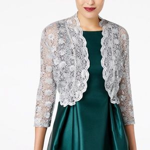 R & M Richards Scalloped Sequin Lace Bolero